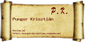Pungor Krisztián névjegykártya