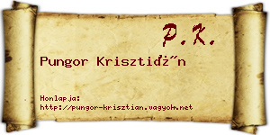 Pungor Krisztián névjegykártya